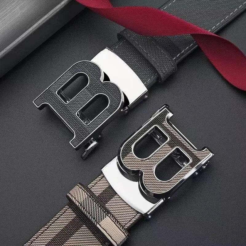 Genuine leather casual fashion men's belt cowhide alloy automatic buckle luxury brand men's belt - LKBA