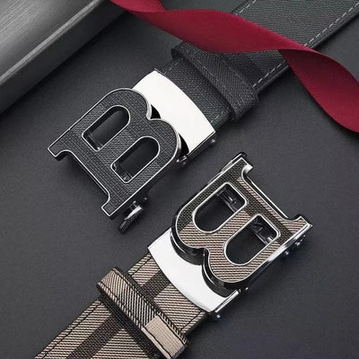 Genuine leather casual fashion men's belt cowhide alloy automatic buckle luxury brand men's belt - LKBA