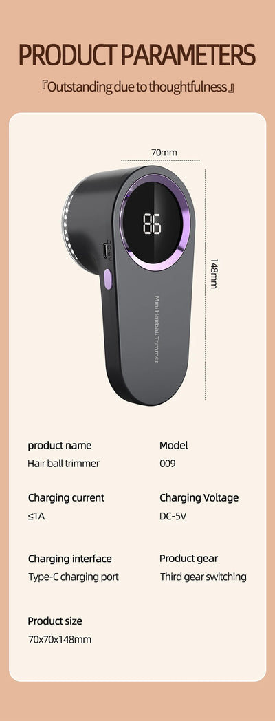 Portable Hair Ball Trimmer Home Clothes Shaving Machine Pill Removal Tool Shaver Lint Remover For Sweater USB Rechargeable - LKBA