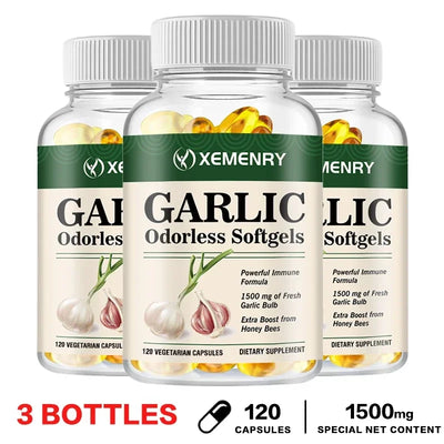 Odorless Garlic Capsules - Balance Cholesterol Levels, Support Heart and Cardiovascular Health - LKBA