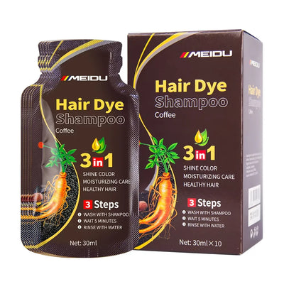 30ml/500ml 3-in-1 Quick Hair Dye Shampoo Natural Black Herbal Hair Dye Moisturizes Mild Hair Dye Conditioner Hair Care Products - LKBA