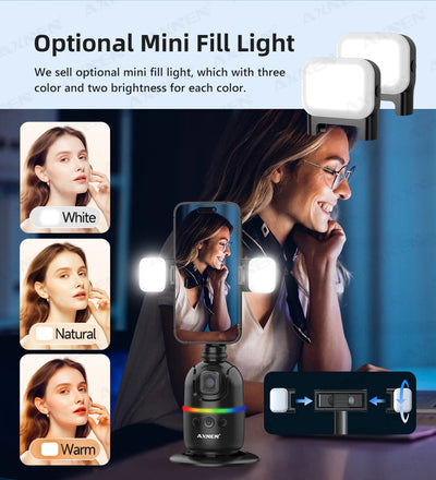 Auto Face Tracking Desktop Gimbal Intelligent Rotating Holder for Mobile Phone - Option Wireless Remote Selfie Smartphone Tripod - LKBA