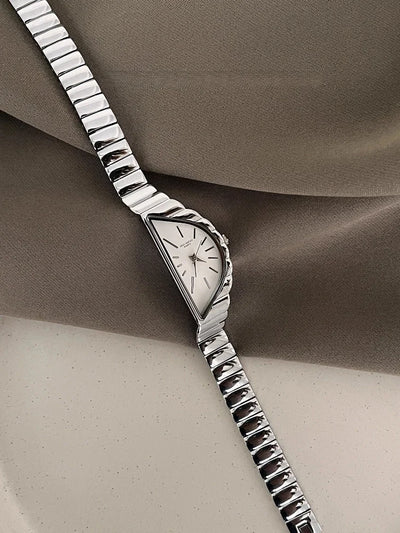 Women Watch Gold Half Moon Dial Medium Antique Fashion Niche Unique Design Ladies Quartz Watch - LKBA