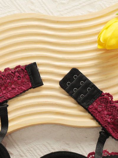 Hot selling 2 pieces of women's sexy embroidered lace lingerie set gathering push ups comfortable bra underwear A2161 - LKBA