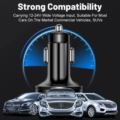 250W PD Car Charger QC3.0 Fast Charge two to Six Port Car Cigarette Lighter Plug Car Charger Flash Charge with Digital Display - LKBA