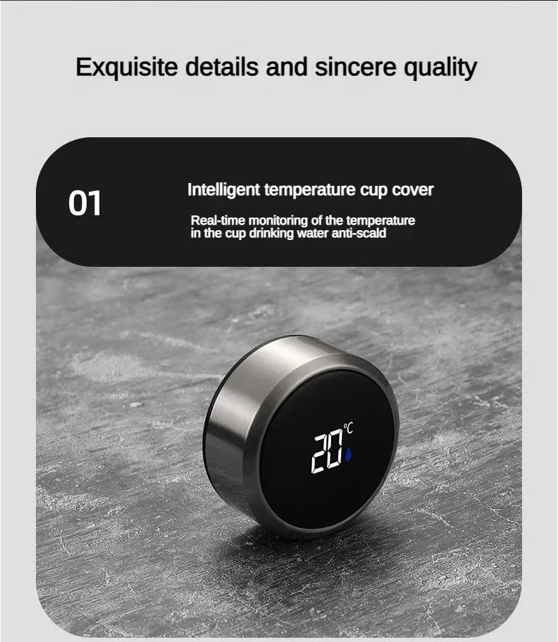 500ML-1Liter Stainless Steel Thermos Bottle with LED Temperature Display Sus304 Tea Water Bottle Vacuum Flask Portable Cups - LKBA