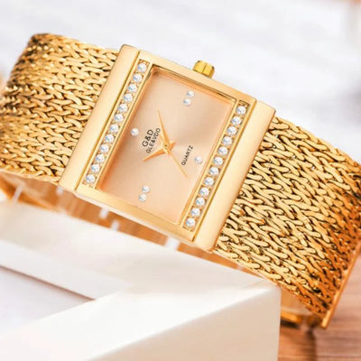 Ladies Wrist Watches Woman Famous Brand Dress Square Design Female Wristwatch Gold Stainless Steel Clock Montre Femme 2024 - LKBA