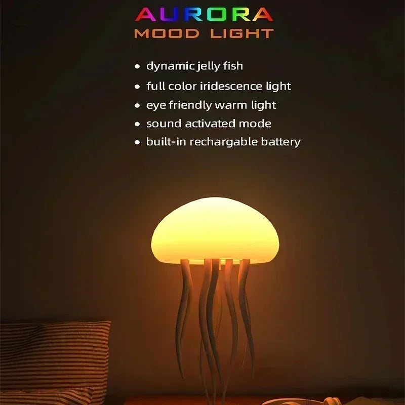 Upgraded Silent Jellyfish Lamp, Jelly Fish Light With Dancing Legs, Voice Control for Bedrooms, Living Room and Christmas Gifts - LKBA