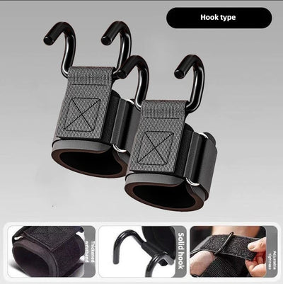 Weight Lifting Hook Grips With Wrist Wraps Hand-Bar Wrist Strap Gym Fitness Hook Weight Strap Pull-Ups Power Lifting Gloves - LKBA
