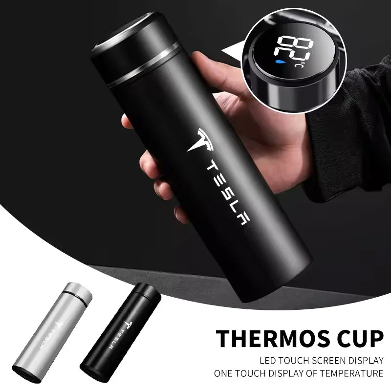 Coffee thermos leak proof car vacuum bottle travel portable thermos cup For Tesla Model 3 Y S X Cybertruck Juguete Roadster - LKBA