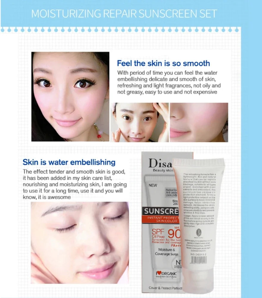 Facial Body Sunscreen Whitening Sun Cream SPF 90 Moisturizing Anti-Aging Oil-control Dust Oil Control Skin Care - LKBA