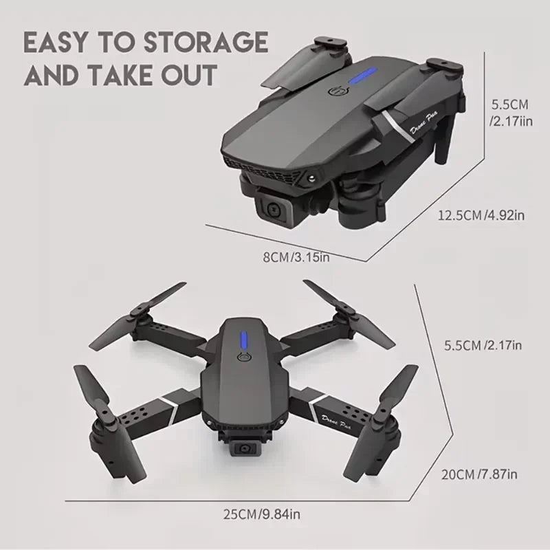 2025 E88Pro RC Drone 4K Professional With 1080P Wide Angle HD Camera Foldable Helicopter WIFI FPV Height Hold - LKBA