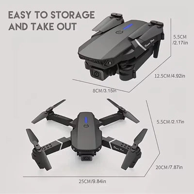 2025 E88Pro RC Drone 4K Professional With 1080P Wide Angle HD Camera Foldable Helicopter WIFI FPV Height Hold - LKBA