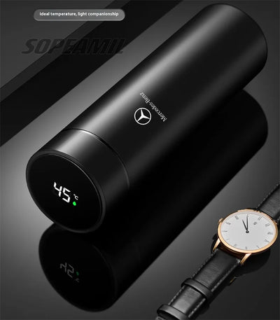 Car Vacuum Cup Thermos Mug Temperature Display Coffee Cup Mercedes-Benz A C E S Class A35 A45 C43 CLA CLS GLA GLC GLK ML SL Vito - LKBA
