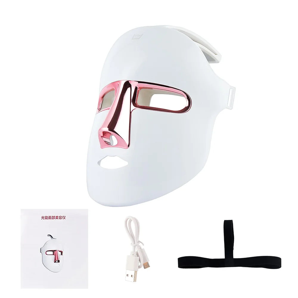 Wireless 7 Colors Face LED Mask Photon Facal Beauty Mask Skin Rejuvenation Anti Acne Repair Skin Tightening Anti Aging Skin Care - LKBA