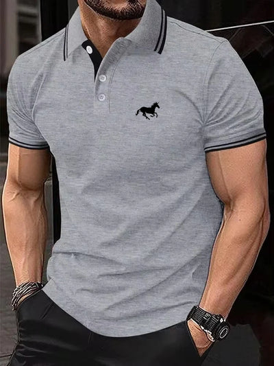 New Men's T-shirt Classic Short sleeved Polo Shirt Summer Top Casual T-shirt Button Lapel Super Large S-3XL Casual Polo Shirt - LKBA
