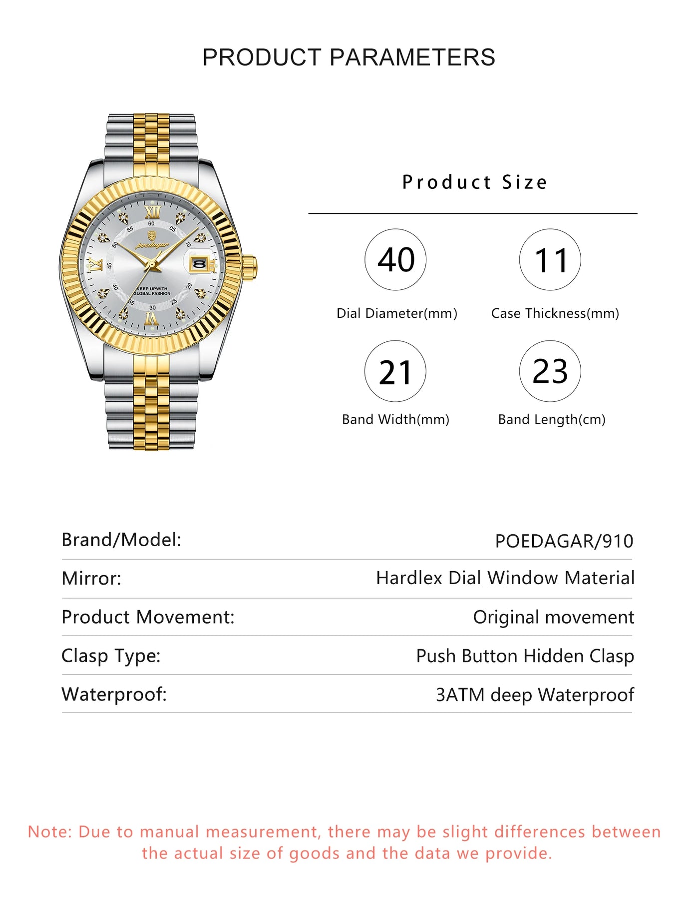 POEDAGAR Luxury Fashion Wristwatch For Men Stainless Steel Date Quartz Man Watch Waterproof Luminous Casual Men's Watches Reloj - LKBA