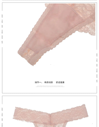 S-XL Plus Size Transparent Lace Lady thong Sexy Low-Waist Women's Lingerie Hollow Out G-string Temptation Female T-pants Tanga - LKBA