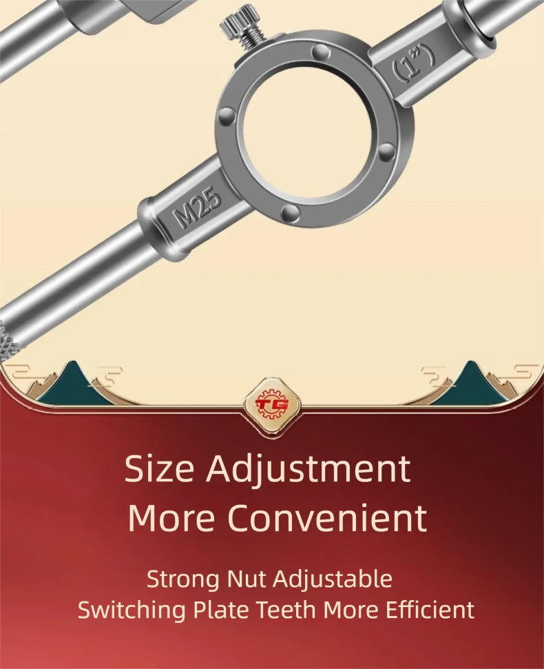 Hand Tap and Die Set with Handle for Thread Repair Rethreading Screws Combination Tool Kit Manual Socket Wrench Thread Repair - LKBA