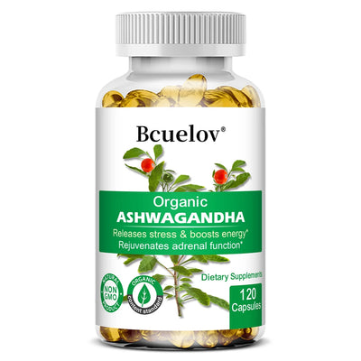 Ashwagandha Capsules-Improve Mood,Confrontation Stress,Improve Sleep Quality,Supports Energy,Enhancing Immunity,120 Capsules - LKBA