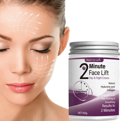 2 Minutes Facial Lifting Day and Night Cream Contains Retinol, Hyaluronic Acid and Collagen - Moisturizing Lotion Suitable for All Light Skin Tone - LKBA