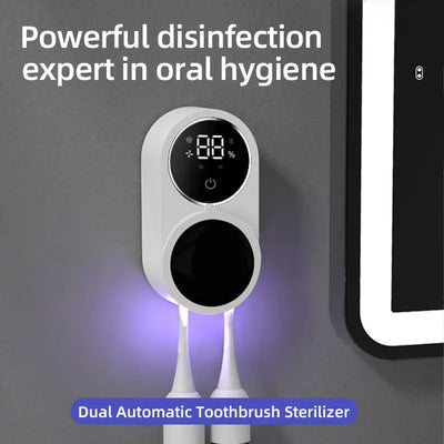 Mini Portable Rechargeable Travel Toothbrush Sterilizer Induction Switch with Charge Display UV Toothbrush Sterilizer Case - LKBA