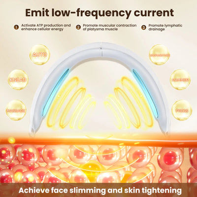 Electric V Face Lifting Beauty Device 6 Modes 8 Levels EMS Micro-current Firming Facial Massager Double Chin Removal Skin Care - LKBA