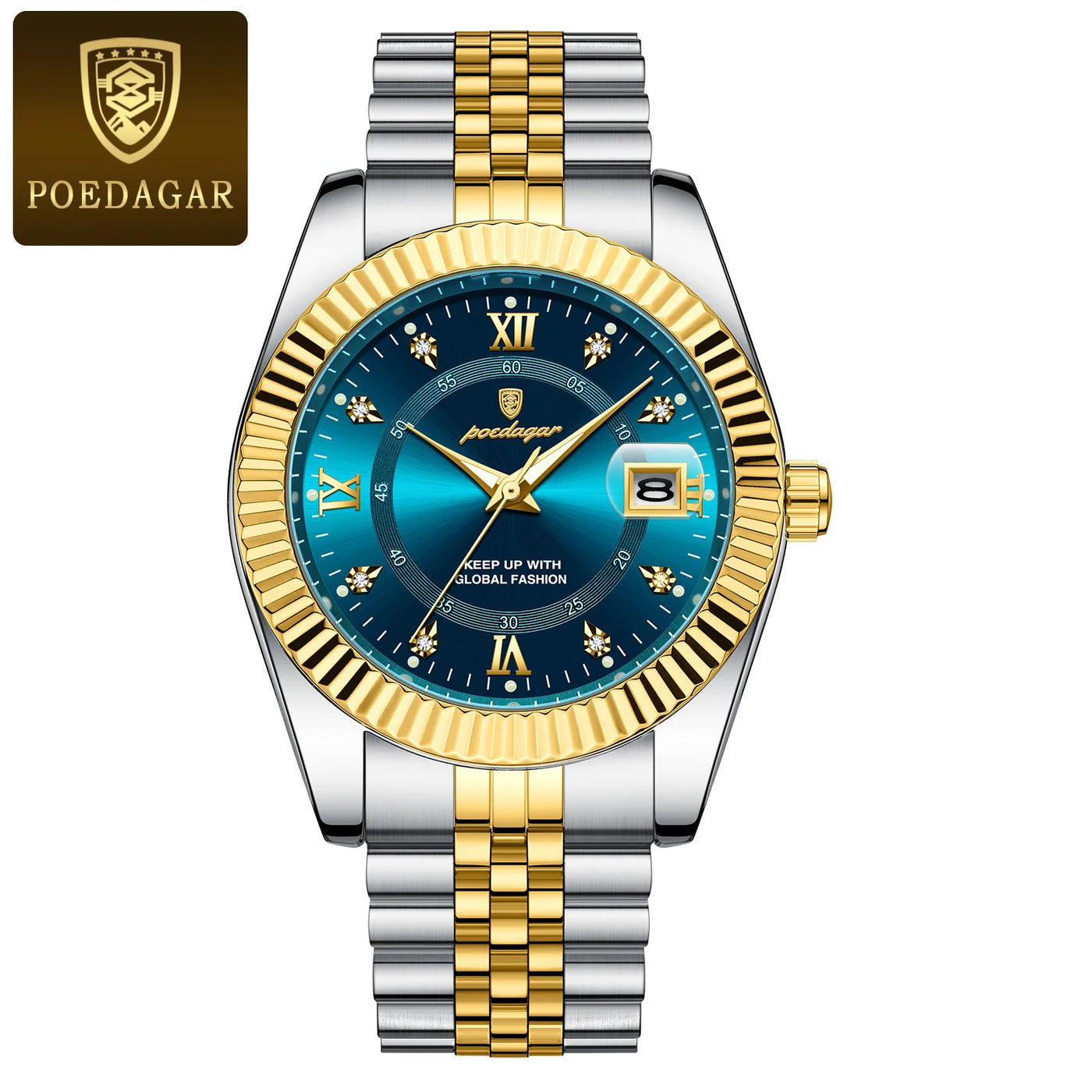 POEDAGAR Luxury Fashion Wristwatch For Men Stainless Steel Date Quartz Man Watch Waterproof Luminous Casual Men's Watches Reloj