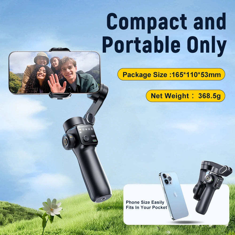 Handheld Anti-shake Gimbal Stabilizer Travel Extended Selfie Stick Face Tracking Phone Stand - LKBA