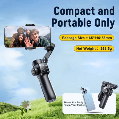 Handheld Anti-shake Gimbal Stabilizer Travel Extended Selfie Stick Face Tracking Phone Stand - LKBA