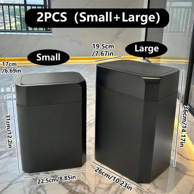 TOKA 2Pack Smart Sensor Trash Can with Lid Suitable for Bathroom Kitchen Bedroom Office Living Room - LKBA