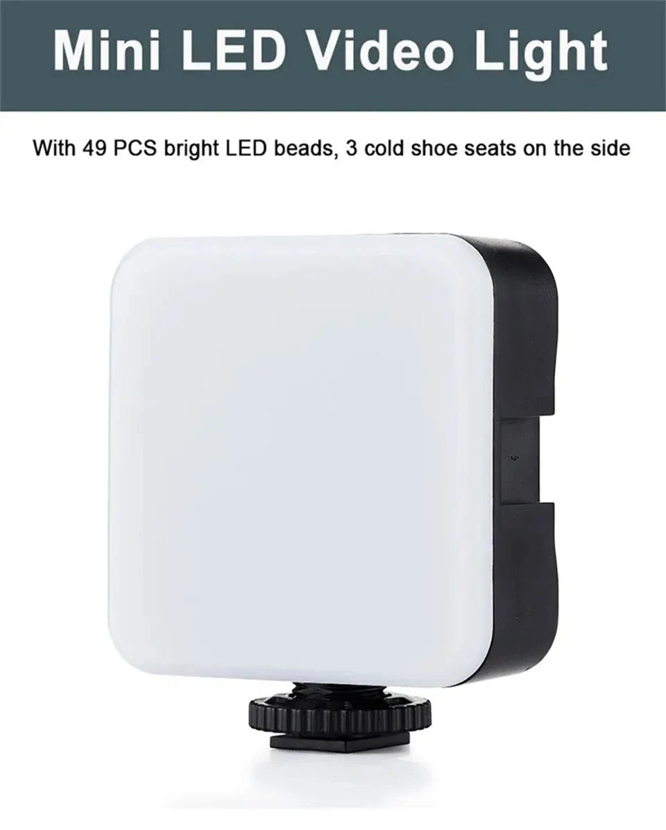 Smartphone Vlogging Kit with Tripod Phone Holder Mini Microphone LED Fill Light - LKBA