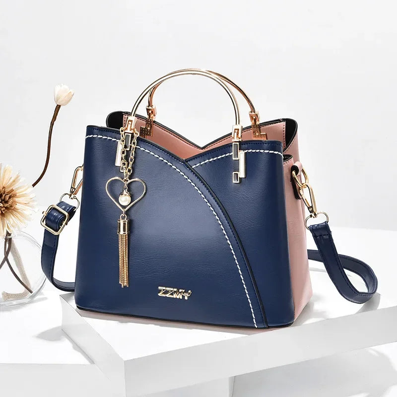 Trendy High-end Feel Women's Shoulder Bag 2021 New Color Blocking Large Capacity Fashionable Single Shoulder - LKBA