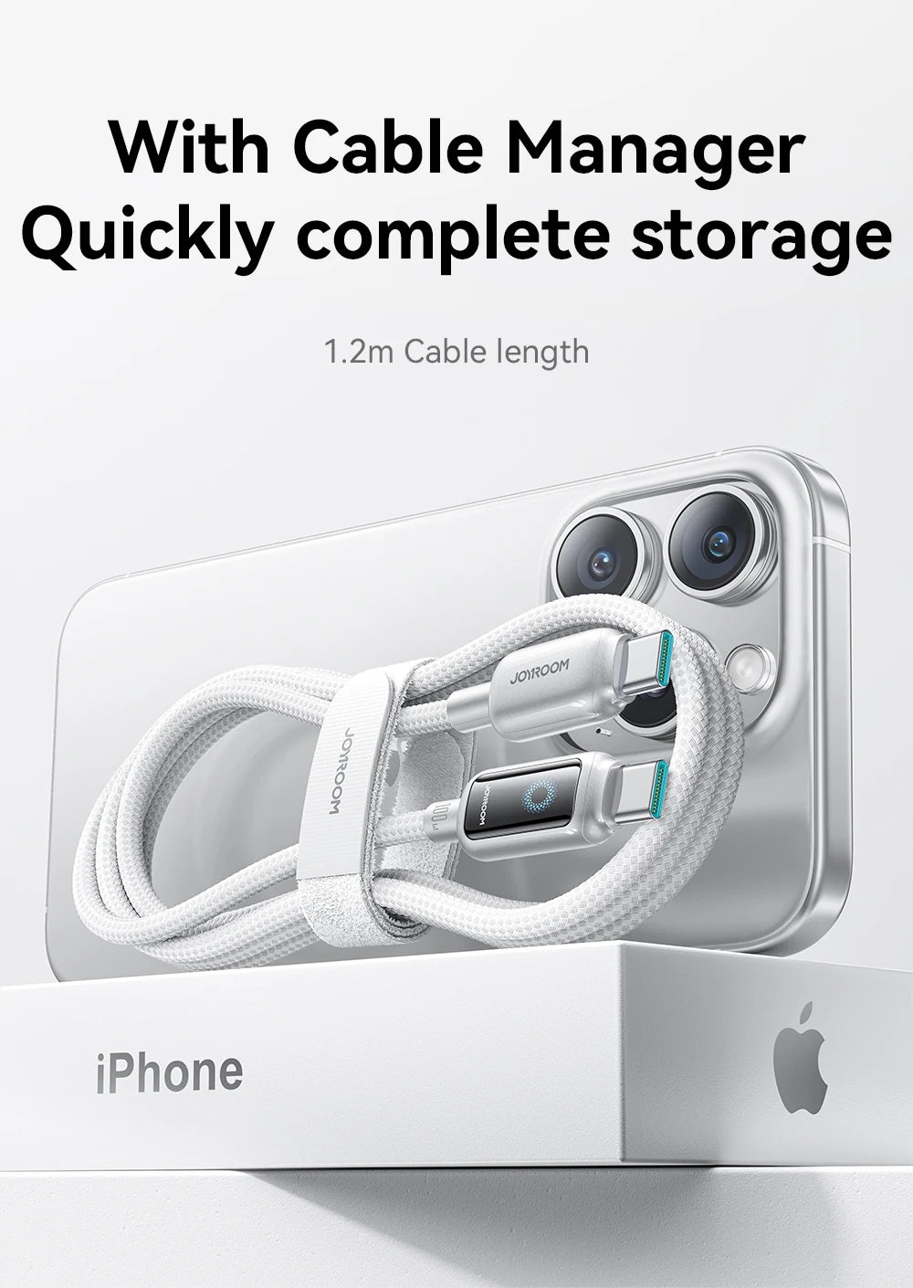 Joyroom 100W USB C Cable Automatic Power Off Fast Charge Type C Cable For iPhone 16 15 Pro Max  Xiaomi Sumsang Huawei - LKBA