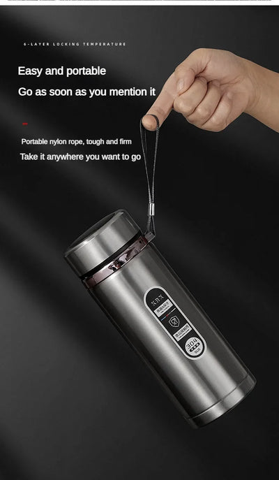 500ML-1Liter Stainless Steel Thermos Bottle with LED Temperature Display Sus304 Tea Water Bottle Vacuum Flask Portable Cups - LKBA