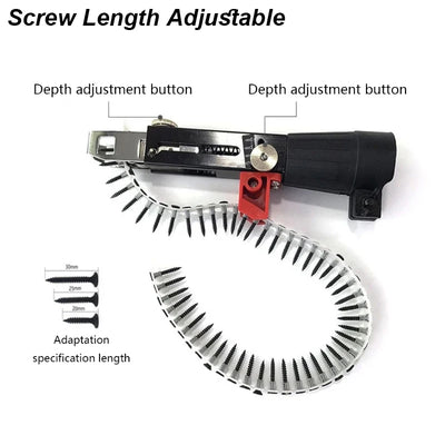 Automatic Screwdriver Chain Nail Gun Adapter Electric Drill Nozzle Woodwork Screw Drive Auto Feed - LKBA