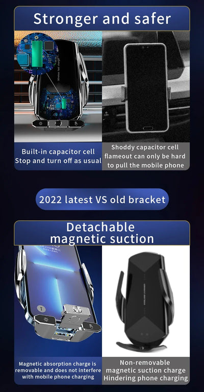 Wireless Charger Car Auto Magnetic Air Vent Phone Holder For iPhone 16 15 14 13 Samsung Xiaomi Induction Fast Charging Station - LKBA