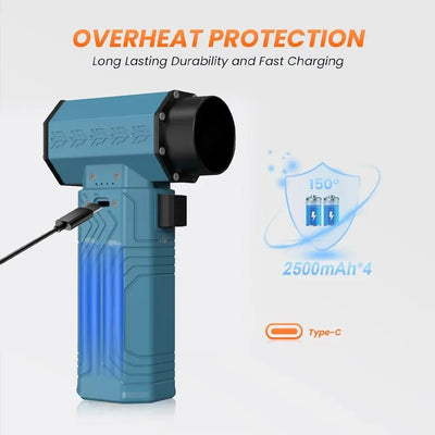 880000RPM Powerful  Mini Turbo Jet Fan Air Blower ,10000mAh 600g Thrust 70m/s Wind Brushless Duster leaf Removal Dryer keyboard - LKBA