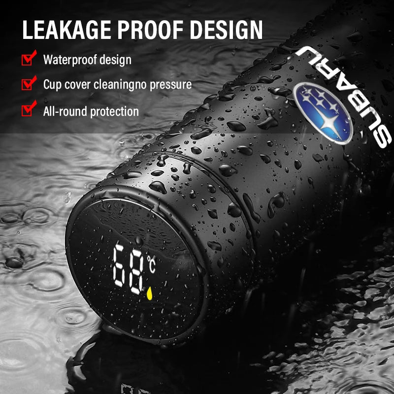 1Pcs Car Smart Thermos Bottle With Temperature Display Coffee Cup For Subaru WRX STI Forester Tribeca Levorg Impreza XV Outback - LKBA
