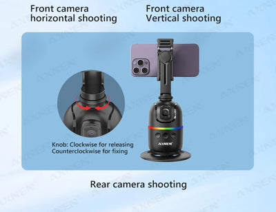Auto Face Tracking Desktop Gimbal Intelligent Rotating Holder for Mobile Phone - Option Wireless Remote Selfie Smartphone Tripod - LKBA