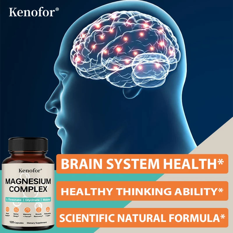 Triple Magnesium Complex - Brain & Sleep Health - L-Threonate, Glycinate, Malate - LKBA