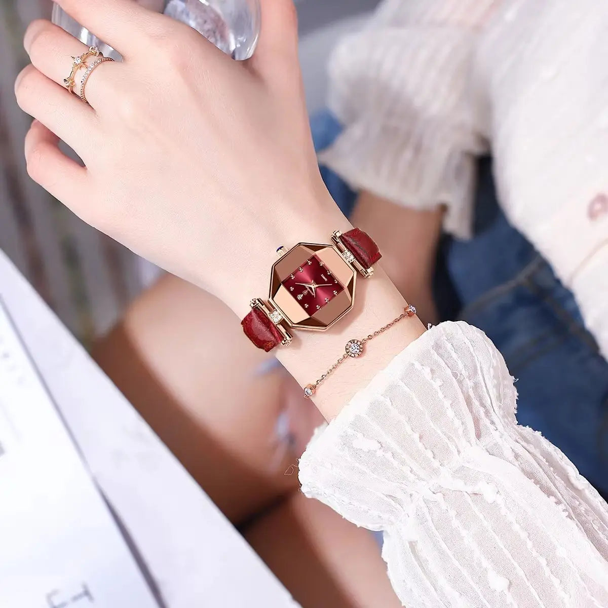 POEDAGAR Elegant Fashion Woman's Watch Waterproof Leather Quartz Watches For Women Luxury High Quality Casual Dress Ladies Watch - LKBA