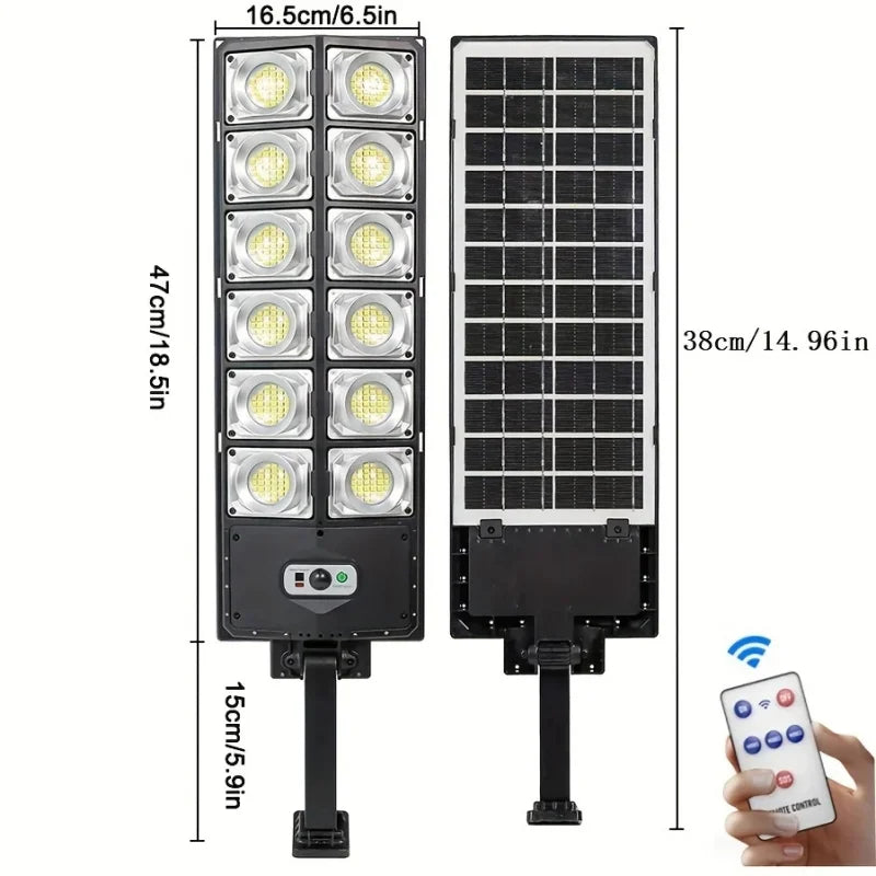 250W Solar Lights Outdoor Waterproof 8000LM LED Flood Lights Motion Sensor with Remote 3 Modes Street Lamp for Yard Garden Path - LKBA