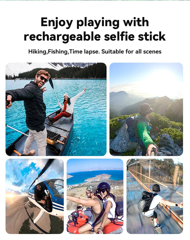 Selfie Stick QC/PD3.0 fast charging Power Selfie Stick 90CM Telescoping Selfie Pole with 1/4 Inch Screw - LKBA