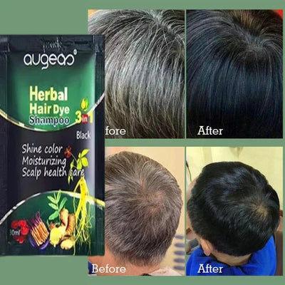 Pure Natural Herbal Hair Dye Shampoo 5 Minutes Change Hairs Color Non-irritating Repair Gray White Fashion Hair Care Women Men - LKBA