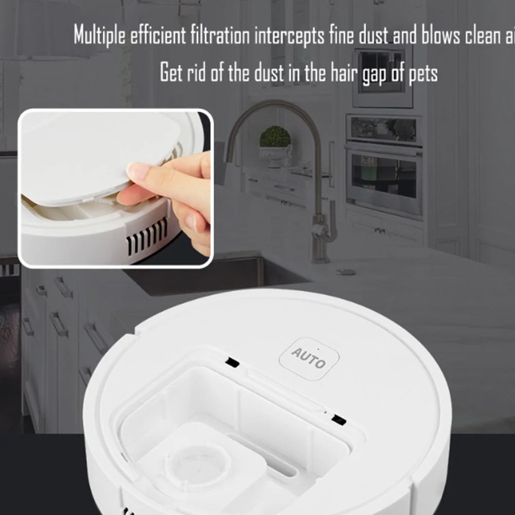 3-in-1 Robot Vacuum Cleaner USB Rechargeable 1000Pa Suction Robotic Vacuum and Mop Combo for Home Floor Washing Carpet Pet Hair - LKBA