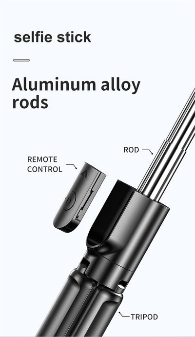 3 In 1 Bluetooth Wireless Selfie Tripod with Fill Light Shutter Remote Control - LKBA