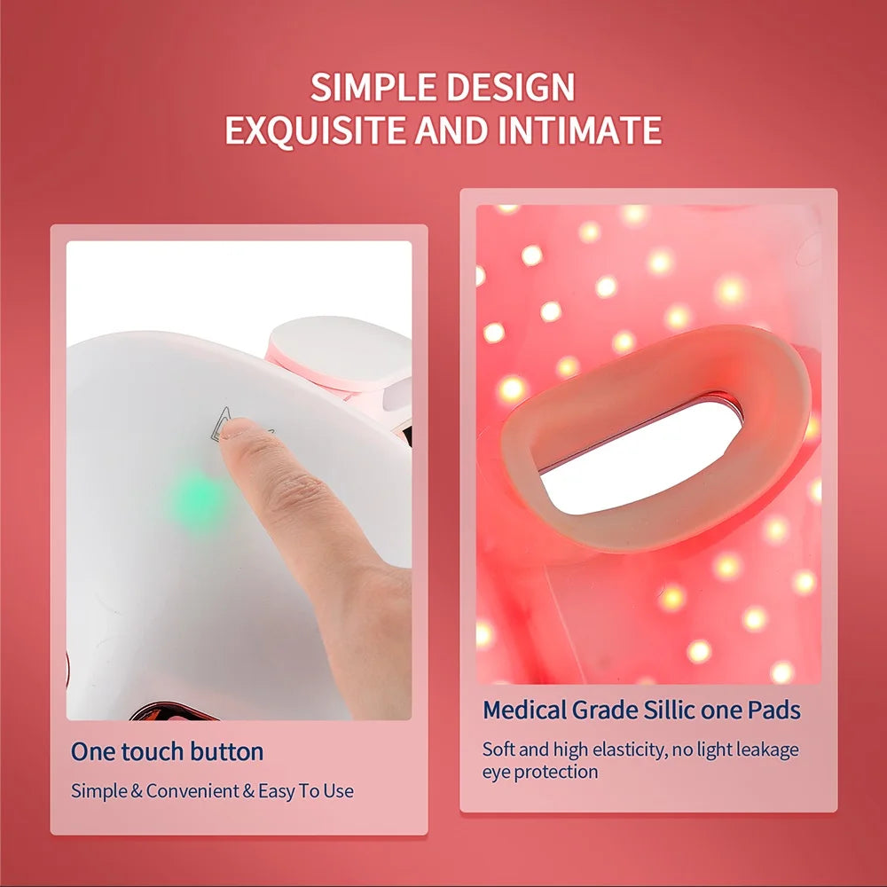 Wireless 7 Colors Face LED Mask Photon Facal Beauty Mask Skin Rejuvenation Anti Acne Repair Skin Tightening Anti Aging Skin Care - LKBA