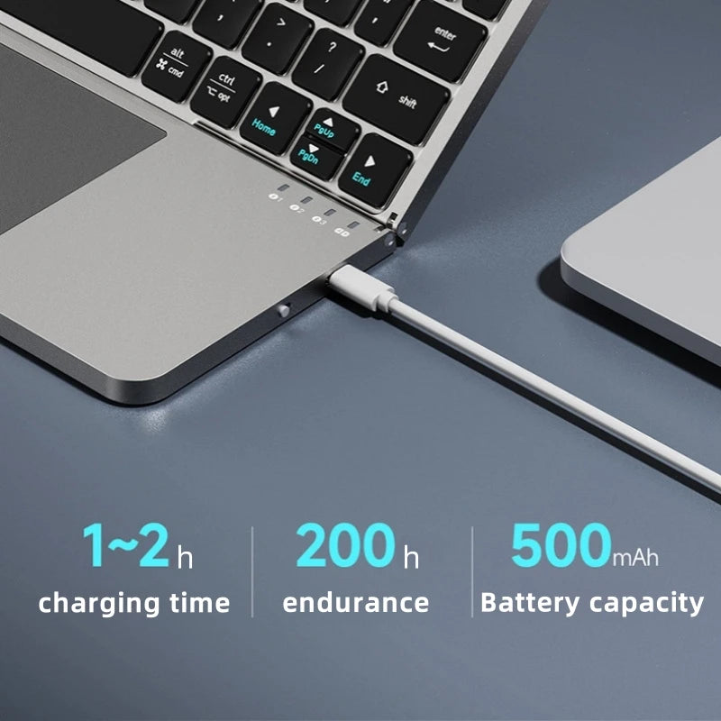 2-in-1 folding Bluetooth keyboard tablet laptop external touch keyboard leather case - LKBA