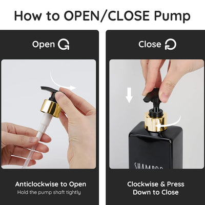 Shower Soap Dispenser Set Refillable Shampoo and Conditioner Bottle for Bathroom Kitchen Dish Soap - LKBA